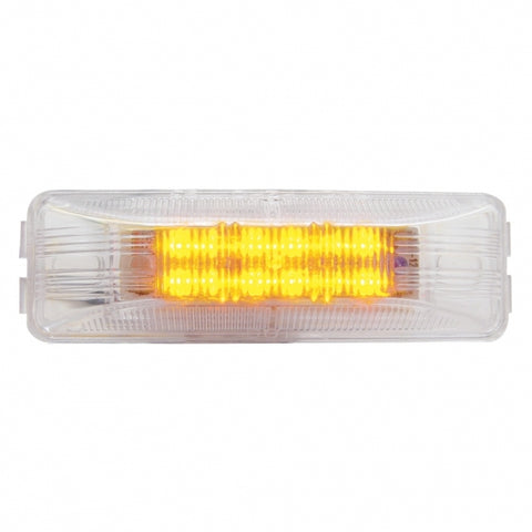 12 LED Rectangular Light (Clearance/Marker) - Amber LED/Clear Lens