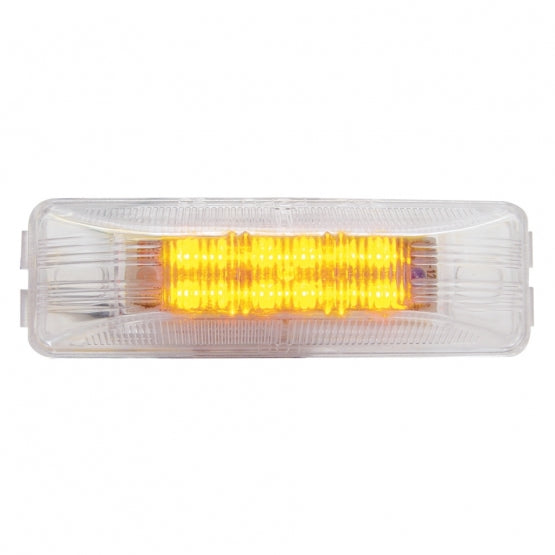 12 LED Rectangular Light (Clearance/Marker) - Amber LED/Clear Lens