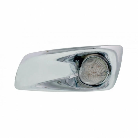 Fog Light Cover With 19 LED Beehive Light For 2007-2017 KW T660 (Driver) - Amber LED/ Clear Lens