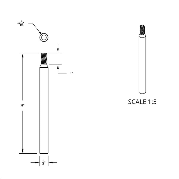 9" Skull Pattern Shifter Shaft Extension