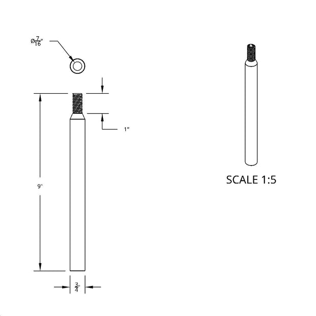 9" Skull Pattern Shifter Shaft Extension