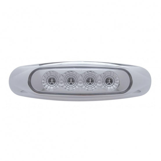 4 LED Reflector Light (Clearance/Marker) - Amber LED/Clear Lens