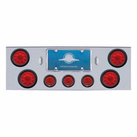 CR Rear Center Panel With 4X 10 LED 4" Lights & 3X 13 LED 2-1/2" Lights -Red LED & Lens