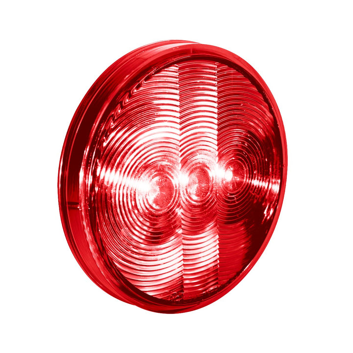 3 LED 4" Round Light (Stop, Turn, &amp; Tail)-Red LED/Red Lens