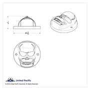 Chrome 3D Skull Light Bezel For 2" Round Light