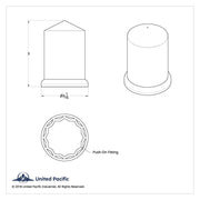 1-1/2" X 3" Chrome Plastic Pointed Nut Covers - Push-On (20-Pack)