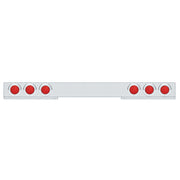 Chrome 1 Piece Rear Light Bar With Six 36 LED 4" Lights & Visors - Red LED/Red Lens