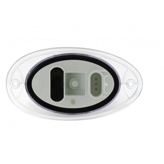 7 LED Turn Signal Light For 2008-2017 Freightliner Cascadia - Dome Lens, Amber LED/Clear Lens
