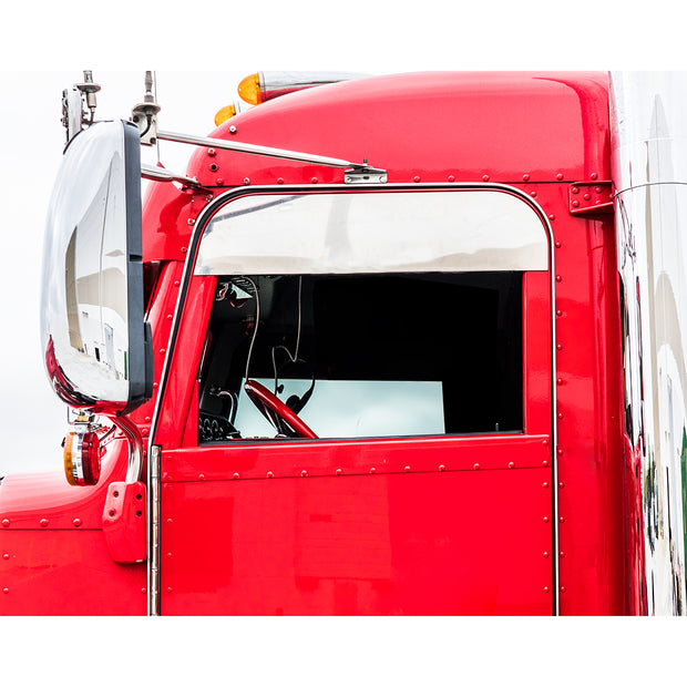 Stainless 7" Chopped Window Trim For 2005+ Peterbilt 379/386/389
