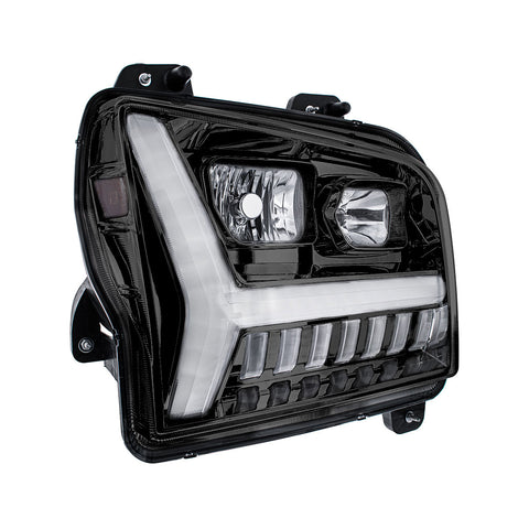 Blackout Headlight With LED DRL Light Bar & Turn Signal For 2018-2024 Kenworth W990-Passenger