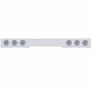 Stainless 1 Piece Rear Light Bar With 6X 12 LED 4" Reflector Lights & Bezels - Red LED/Clear Lens