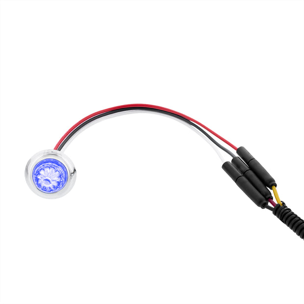 4 LED Dual Function 3/4" Mini Watermelon Light (Clearance/Marker) - Blue LED/Clear Lens