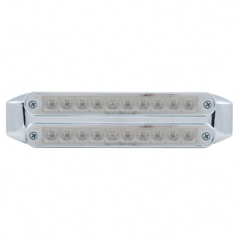 Dual 10 LED 6-1/2" Turn Signal Light Bars - Amber LED/Clear Lens