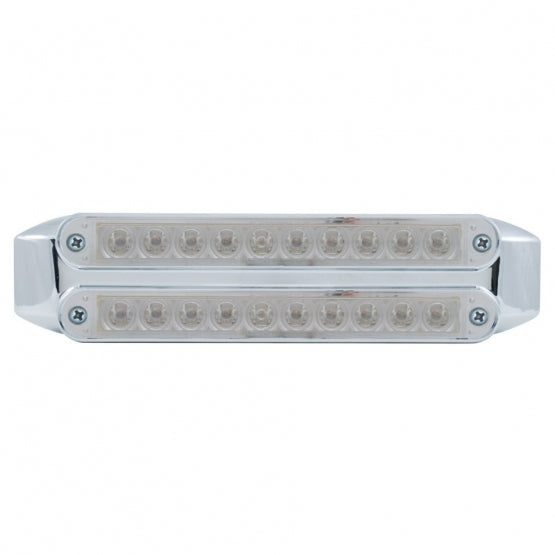 Dual 10 LED 6-1/2" Turn Signal Light Bars - Amber LED/Clear Lens