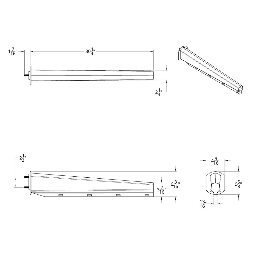 30" 430SS Heavy Duty Mud Flap Hangers - 2-1/2" Bolt Pattern - Competition Series (Pair)