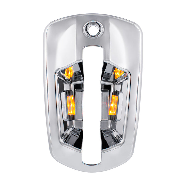 6 LED Chrome Door Handle Cover For 2018-2024 Freightliner Cascadia - Passenger, Amber LED