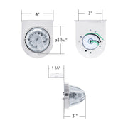 Star-Burst Glass Watermelon Light With Stainless Steel Light Bracket Kit-White LED/Clear Lens