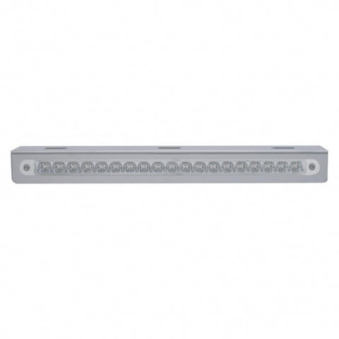 12-3/4" Stainless Light Bracket With 19 LED 12" Light Bar - Amber LED/Clear Lens