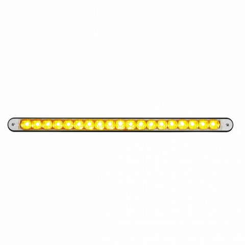 19 LED 12" Reflector Light Bar With Black Housing - Amber LED/Clear Lens
