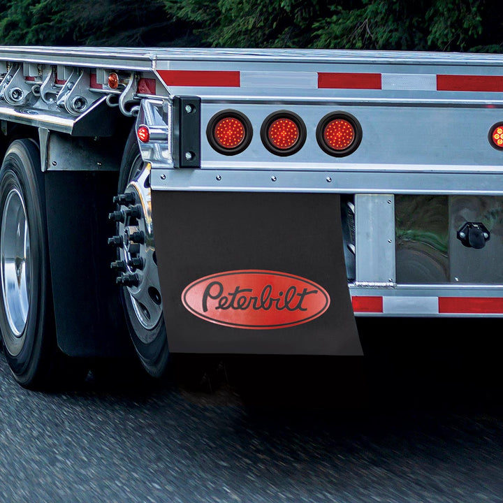 24" X 24" Black PROFLEX Mud Flap With Peterbilt Logo
