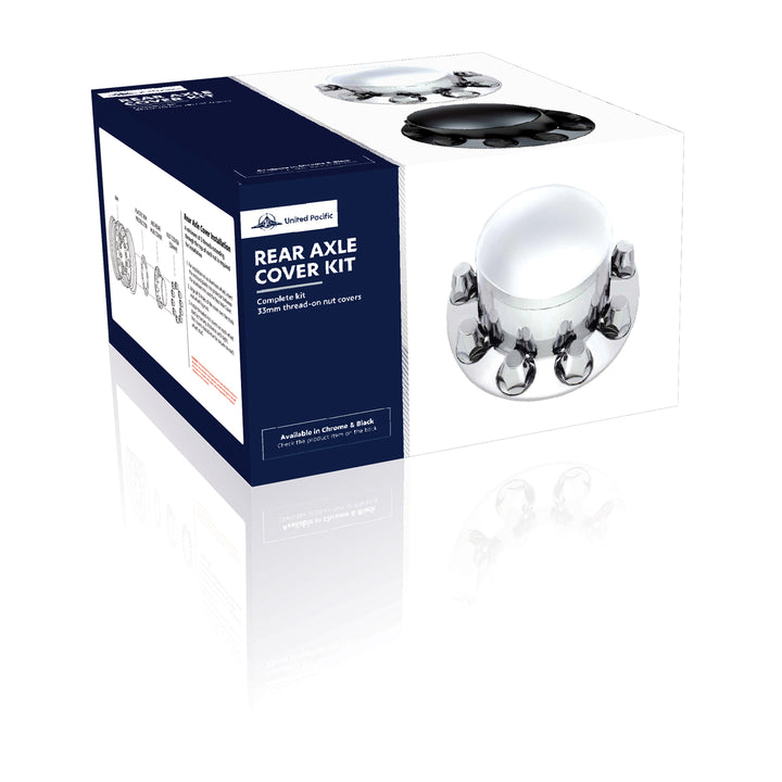 Dome Rear Axle Cover With 33mm Standard Thread-On Nut Covers - Chrome