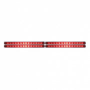 Chrome Top Mud Flap Plate With Four 14 LED 12" Light Bars - Red LED/Red Lens (Each)