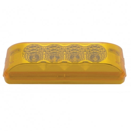 4 LED Reflector Rectangular Light (Clearance/Marker) - Amber LED/Amber Lens