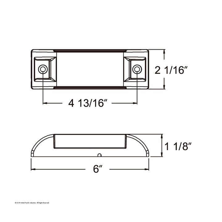 13 LED Reflector Rectangular Light (Clearance/Marker) - Red LED/Red Lens