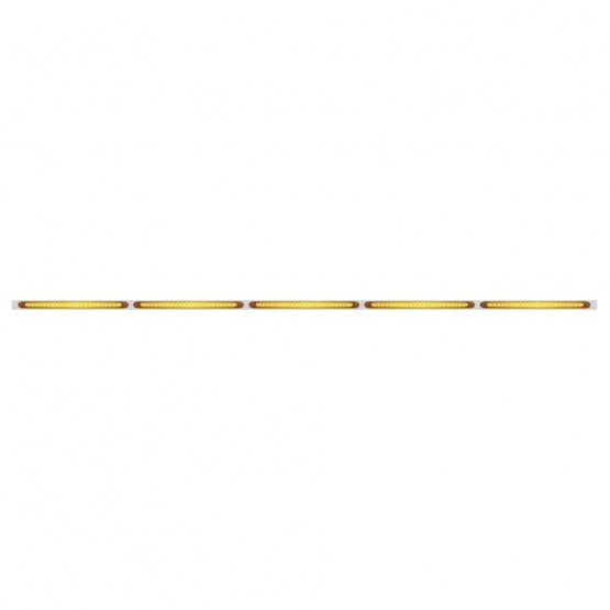94" Stainless Steel Light Bracket With Five 23 SMD LED 17-1/4" Light Bar - Amber LED/Amber Lens