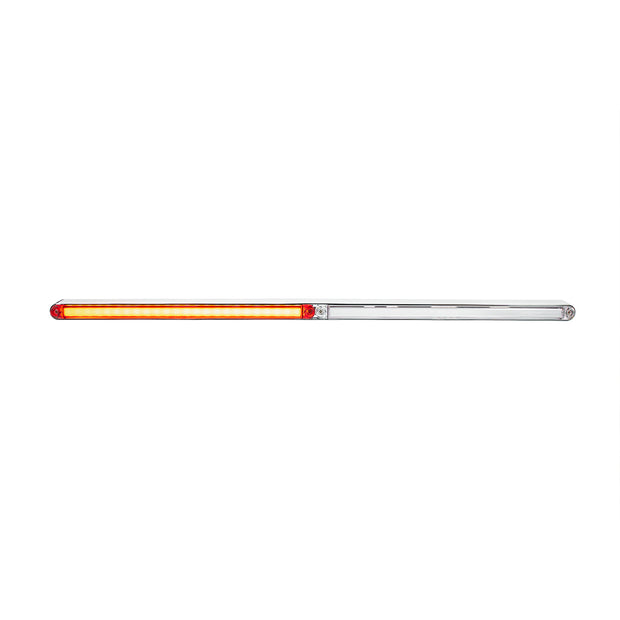 Dual 24 LED Dual Function 12" GloLight Bar With Bezel - Red LED/Clear Lens
