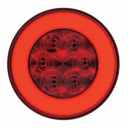21 LED 4" Round GloLight (Stop, Turn & Tail) - Red LED/Red Lens