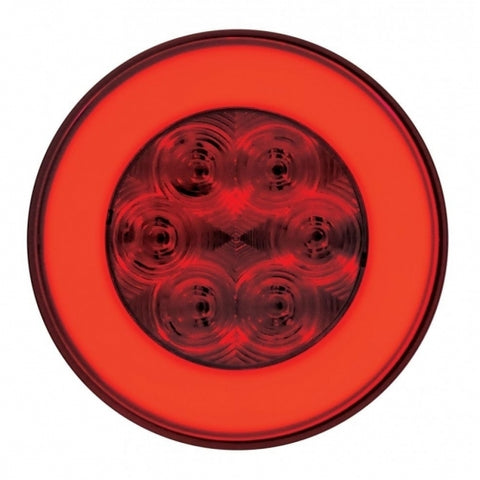 21 LED 4" Round GloLight (Stop, Turn & Tail) - Red LED/Red Lens