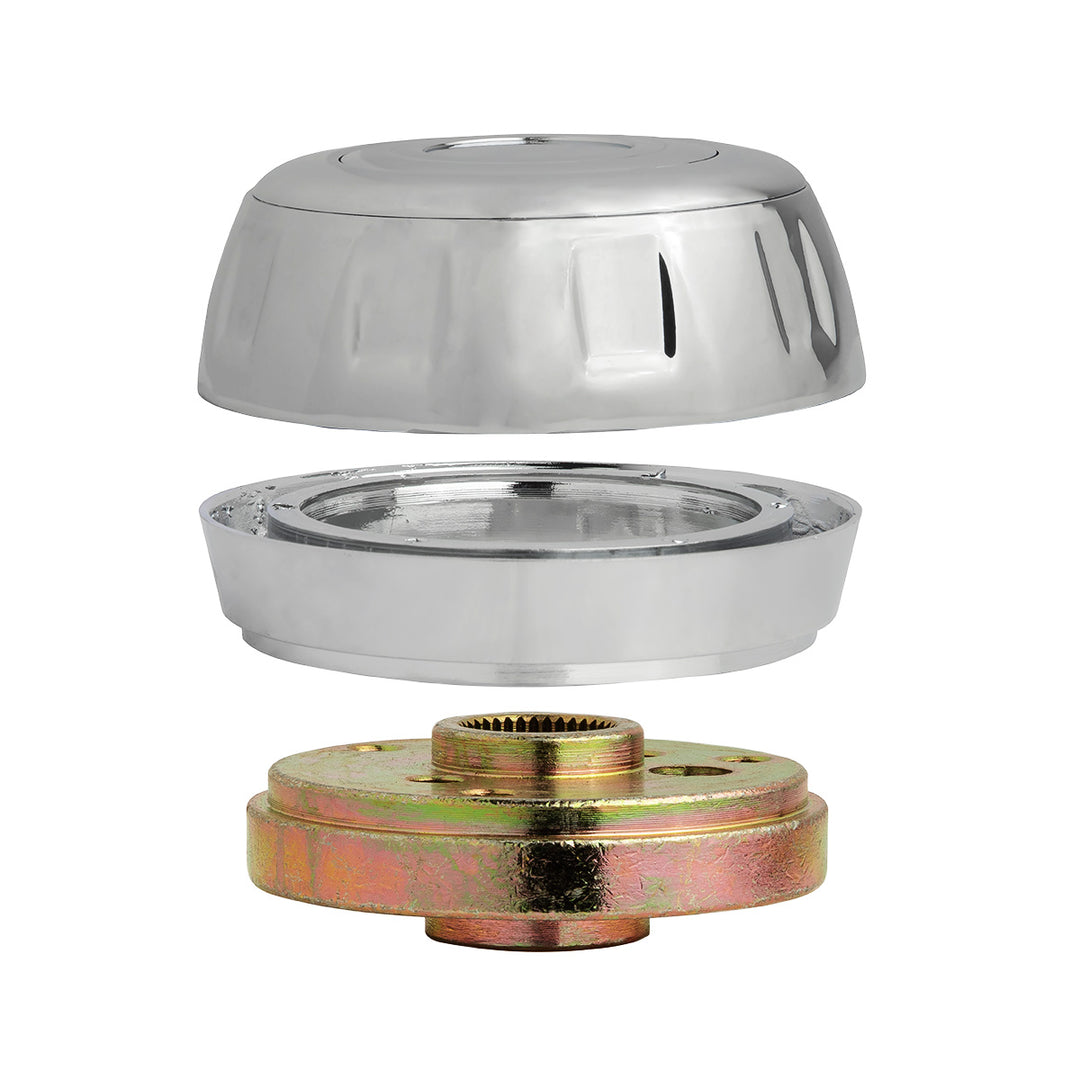Chrome Steering Wheel Hub &amp; Horn Button Kit For 2000 or Older Navistar International