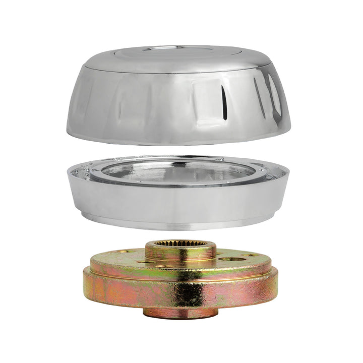 Chrome Steering Wheel Hub &amp; Horn Button Kit For 2000 or Older Navistar International