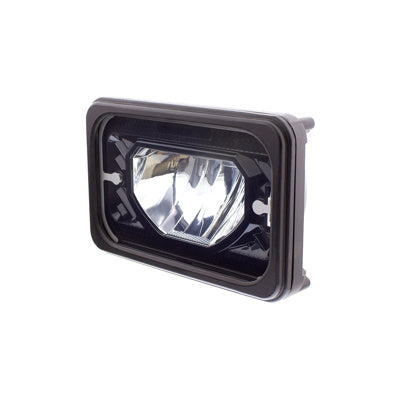 ULTRALIT - Heated 4" X 6" LED Headlight With Glass Lens &amp; Aluminum Housing - Low Beam - Black