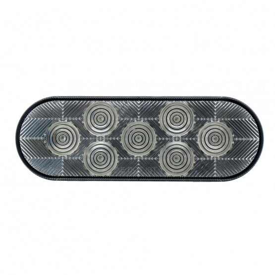 7 LED Oval Light (Stop, Turn &amp; Tail) - Red LED/Clear Lens