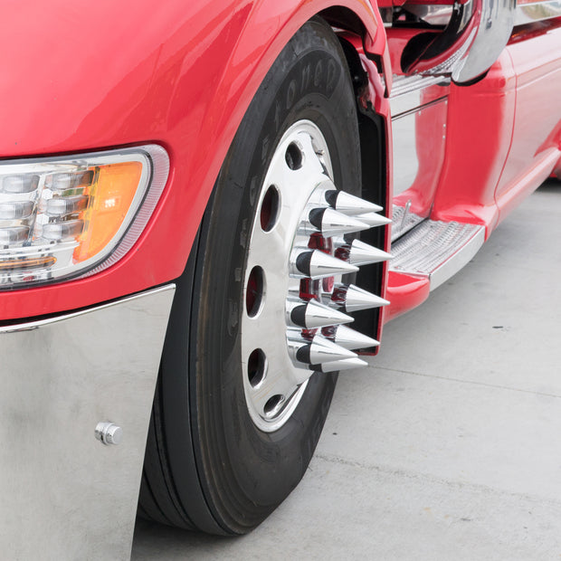 33mm X 4-1/8" Chrome Plastic Spike Nut Covers - Thread-On (60-Pack)