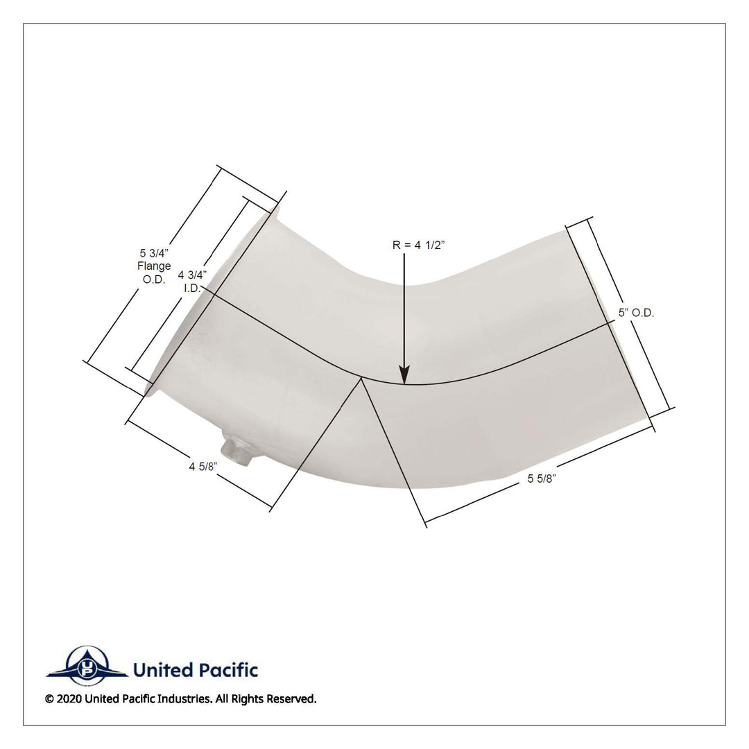 Aluminized 58 Degree Exhaust Turbo Elbow For Peterbilt 379
