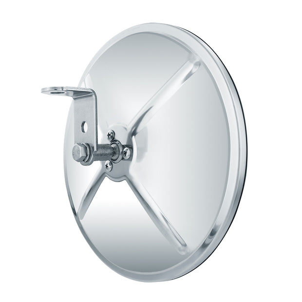 8-1/2" 430 Stainless Steel 320R Convex Mirror - Centered Mounting Stud