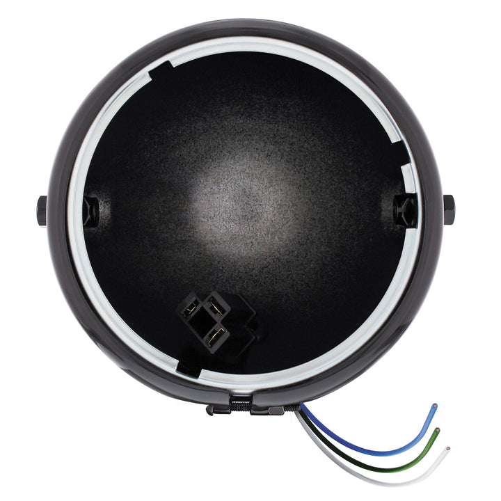 Black 5-3/4" Motorcycle Headlight Housing Only - Side Mount