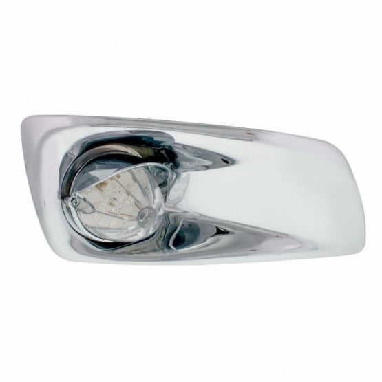 Fog Light Cover With 19 LED Watermelon Light &amp; Visor For 2007-17 KW T660 (Passenger) - Amber LED/ Clear Lens