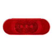 3 LED 6" Oval Light (Stop, Turn, & Tail)- Red LED/Red Lens