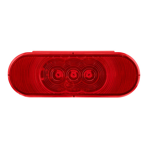 3 LED 6" Oval Light (Stop, Turn, & Tail)- Red LED/Red Lens
