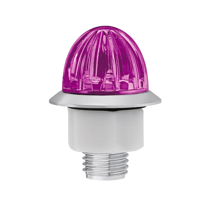4 LED 3/4" Mini Watermelon Double Fury Light With Clear Lens (Clearance/Marker) - Red &amp; Purple LED