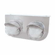 SS Light Bracket With 2X 9 LED Dual Function Watermelon GloLight & Visors -Amber LED/ Clear Lens