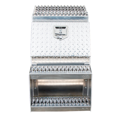 18"L X 25"W X 28"H Aluminum Step Saddle Box