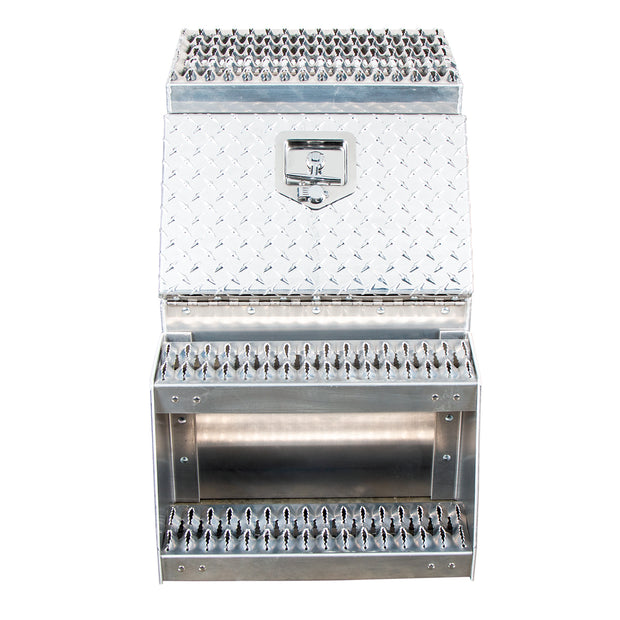 18"L X 25"W X 28"H Aluminum Step Saddle Box