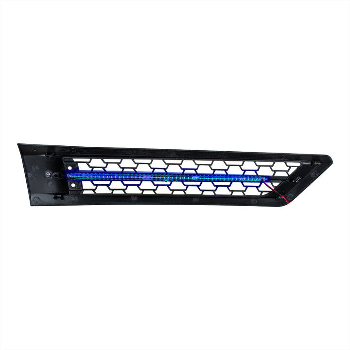 Hood Air Intake Grille With Blue LED For 2018-2024 Freightliner Cascadia 126 - Driver