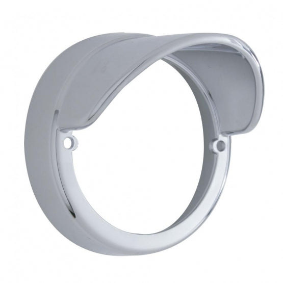 Chrome Plastic Cab Light Bezel With Visor For United Pacific Truck-Lite Style Cab Light