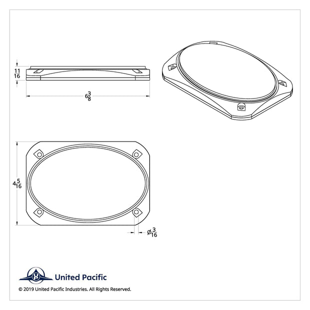 Chrome 6-3/8" X 4-5/16" Speaker Covers For Various Peterbilt Models (Pair)